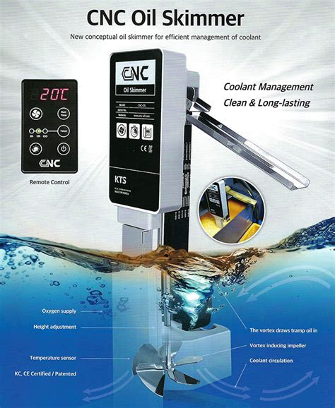 cnc machine oil skimmer|oil skimmers for coolant tanks.